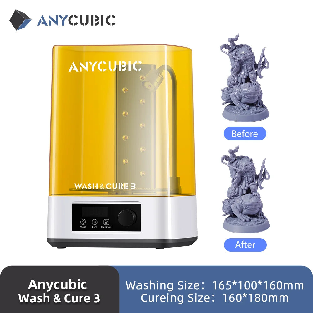ANYCUBIC Wash & Cure 3 4 litre veľkoobjemové umývacie vytvrdzovacie zariadenie 2 v 1 pre SLA LCD DLP živicovú 3D tlačiareň pre Photon Mono 2