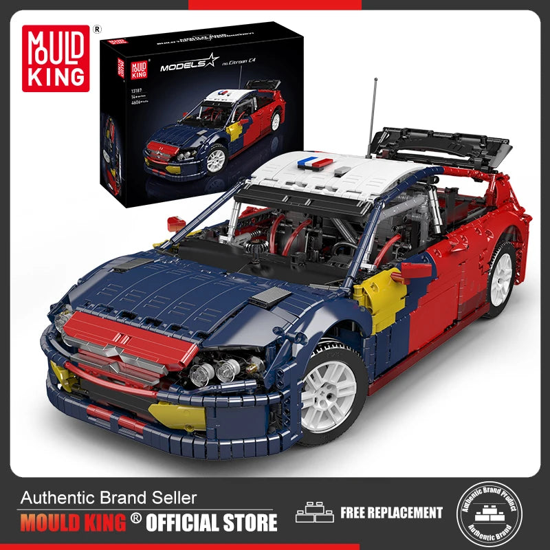 Mold King 13187 technický stavebný blok auta Športový model pretekárskeho auta C4 Hračky Montáž Súprava kociek pre deti Detský vianočný darček
