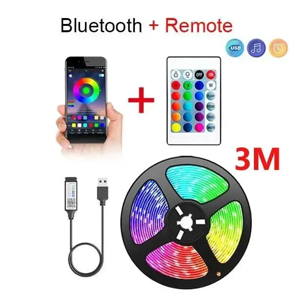 Páska Bluetooth USB LED pásik 5050 SMD 5V USB RGB svetlá Flexibilná LED lampa Páska RGB samolepiaca TV stolová dióda
