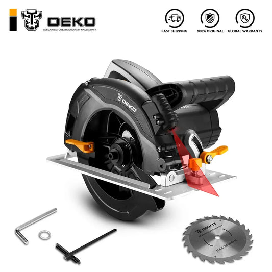 DEKO kotúčová píla 1600W 185mm elektrické náradie Ručný stroj na rezanie kameňa/dreva/kovu/dlaždíc Multifunkčný vysokovýkonný