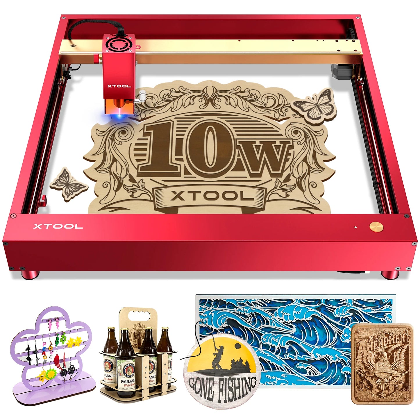 xTool D1 Pro 10W laserový gravírovač Laserové gravírovacie rezacie obrábacie stroje s rotačnou rezačkou RA2 Pro 4 v 1 pre domácich majstrov Prenosná Cortadora