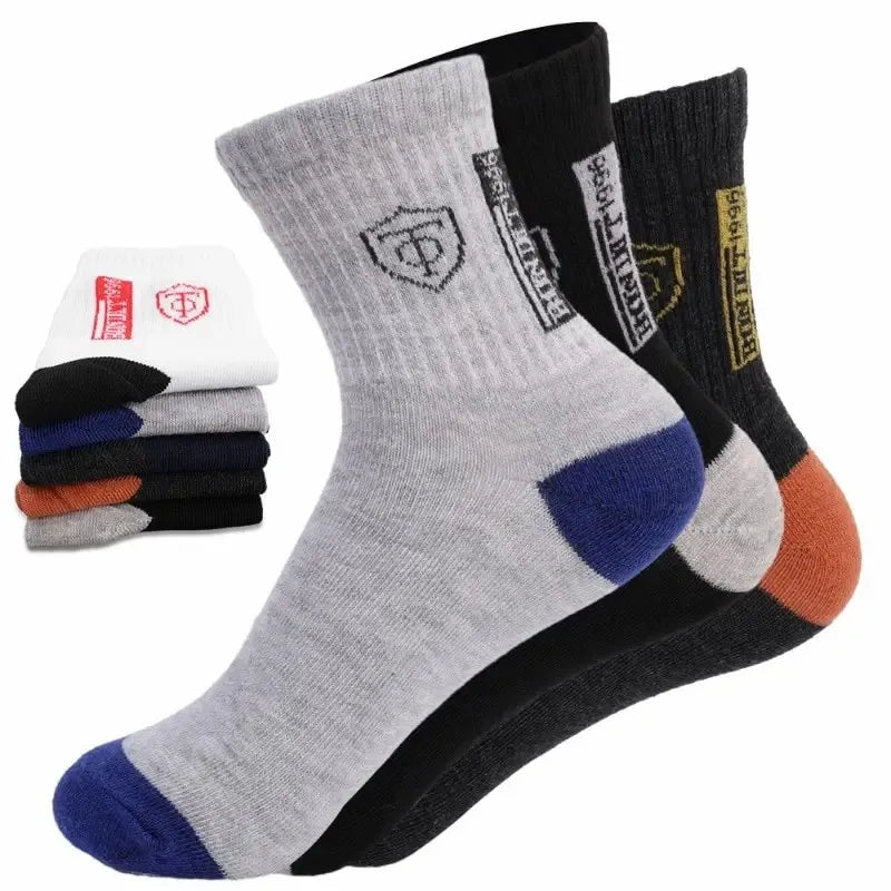 5 párov priedušné bavlnené športové pančuchy Muži bambusové vlákno jeseň a zima pánske ponožky absorpcia potu dezodorant Business Sox