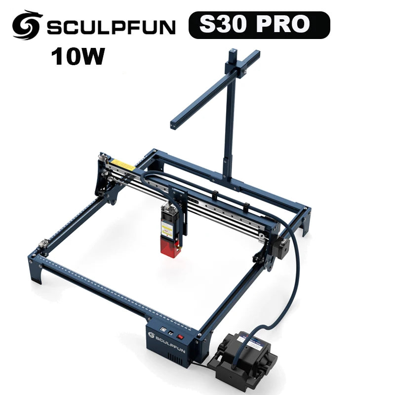 Laserový gravírovací stroj SCULPFUN S30 PRO 10W s kamerou CAM500 5MP a automatickým gravírovacím systémom Air-assist, plocha 410 x 400 mm