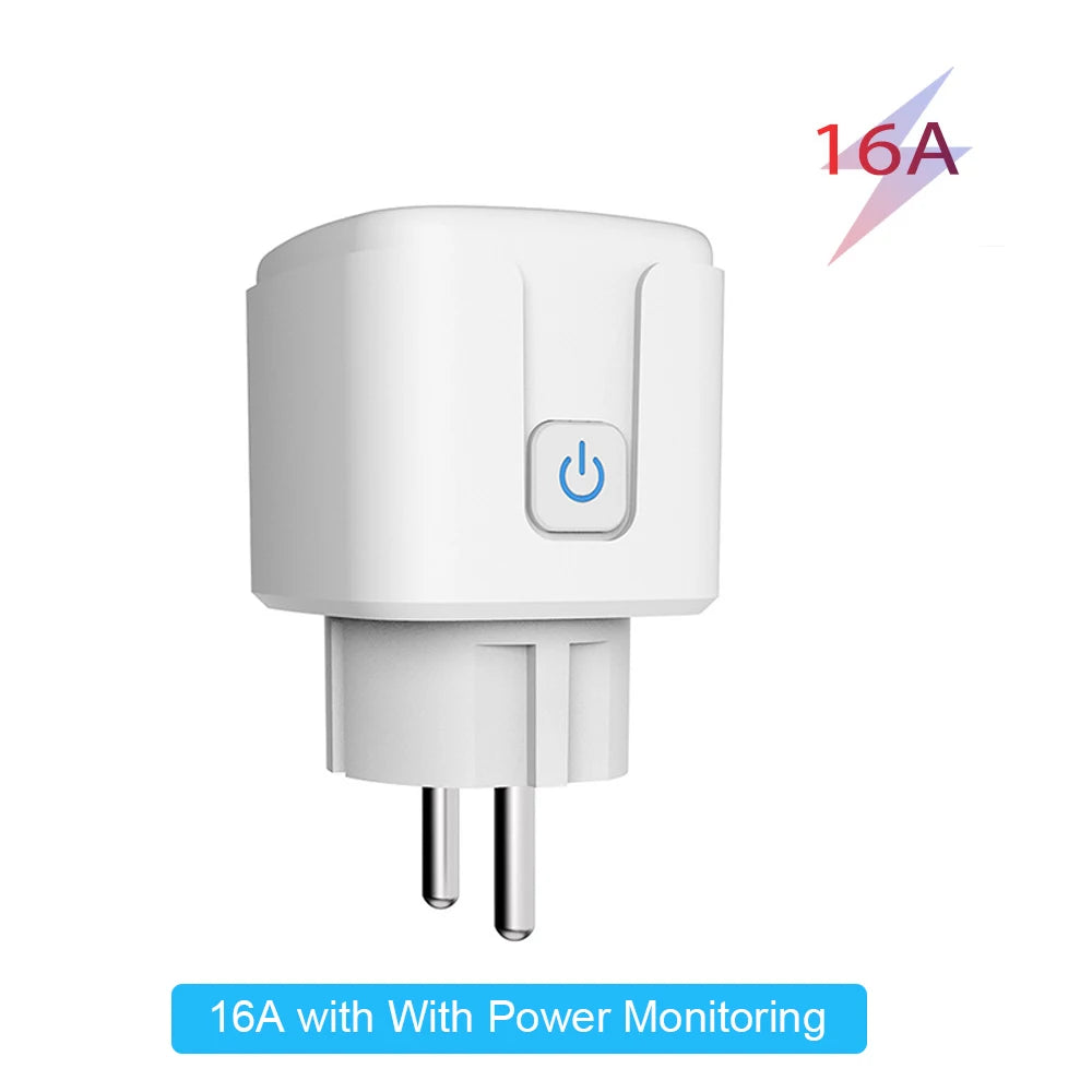 Inteligentná zásuvka Tuya EU16A/20A Wifi inteligentná zástrčka s monitorovaním napájania Podpora diaľkového ovládania APP Smart Life Asistent Google Alexa