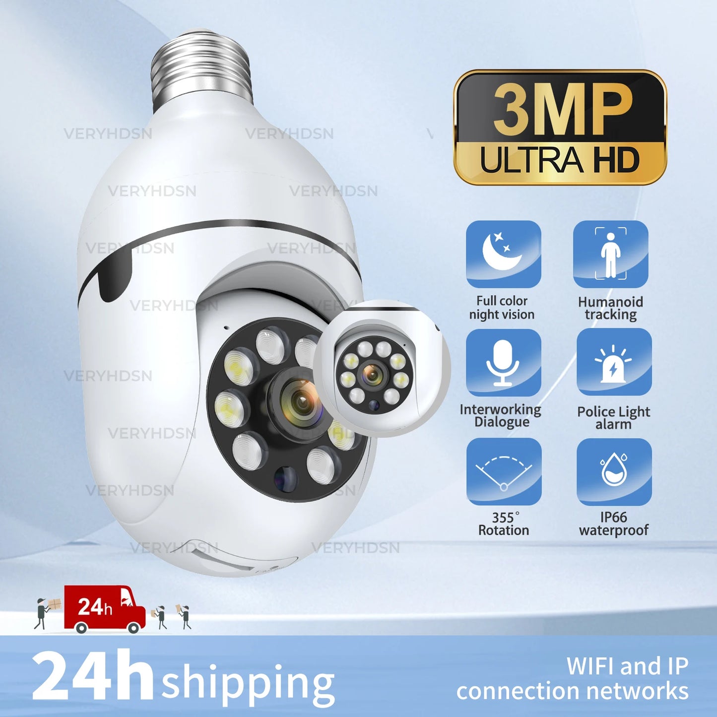5G Wifi IP E27 Žiarovka Sledovacia kamera Nočné videnie Bezdrôtové domáce kamery 2MP CCTV Video Zabezpečenie Ochrana Baby Mini Cam