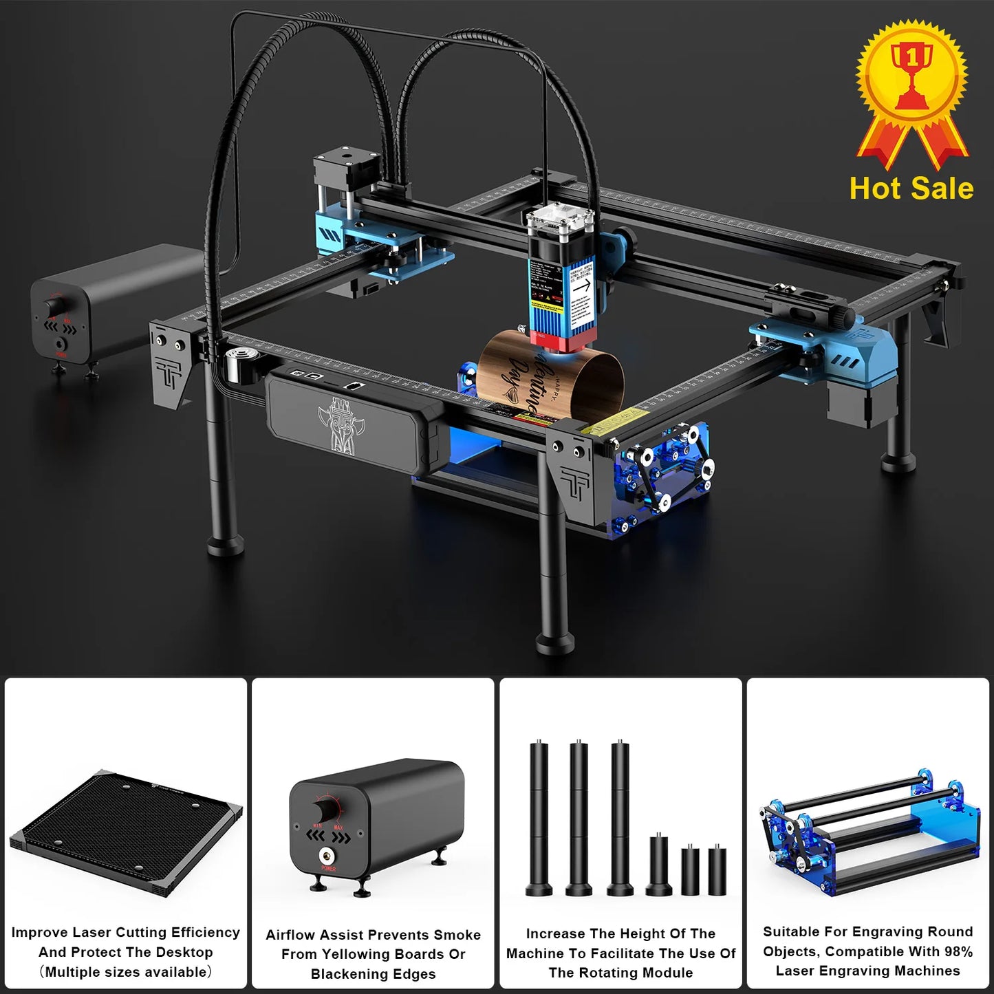 Laserový gravírovací stroj pre začiatočníkov TwoTrees Offline ovládanie 40W DIY drevoobrábací laserový gravírovací stroj na rezanie CNC stroja