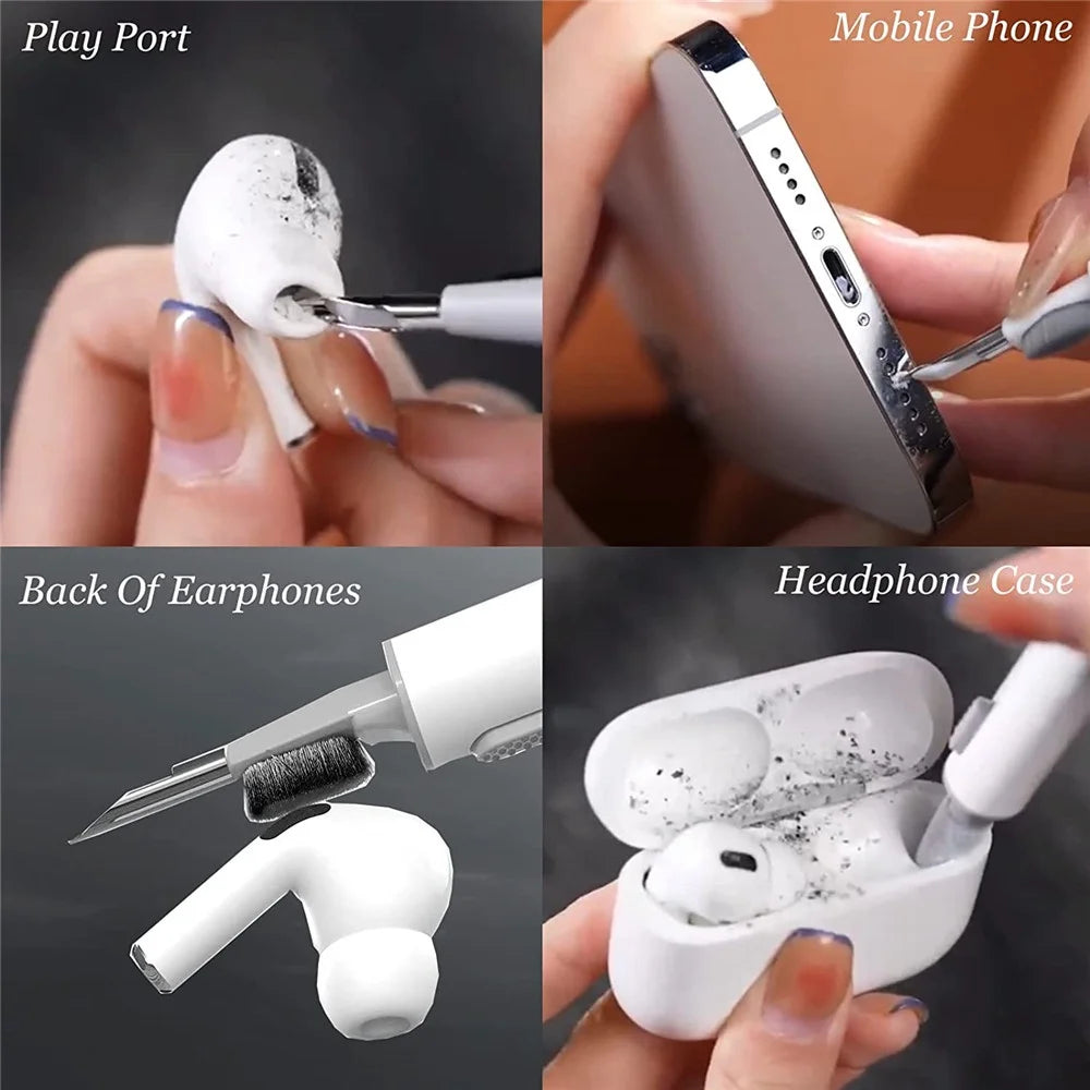 Čistiace pero na Bluetooth slúchadlá Bezdrôtová súprava na čistenie slúchadiel Čistiaci kefka pre Airpods Pro Nástroje na čistenie púzdra slúchadiel Bluetooth