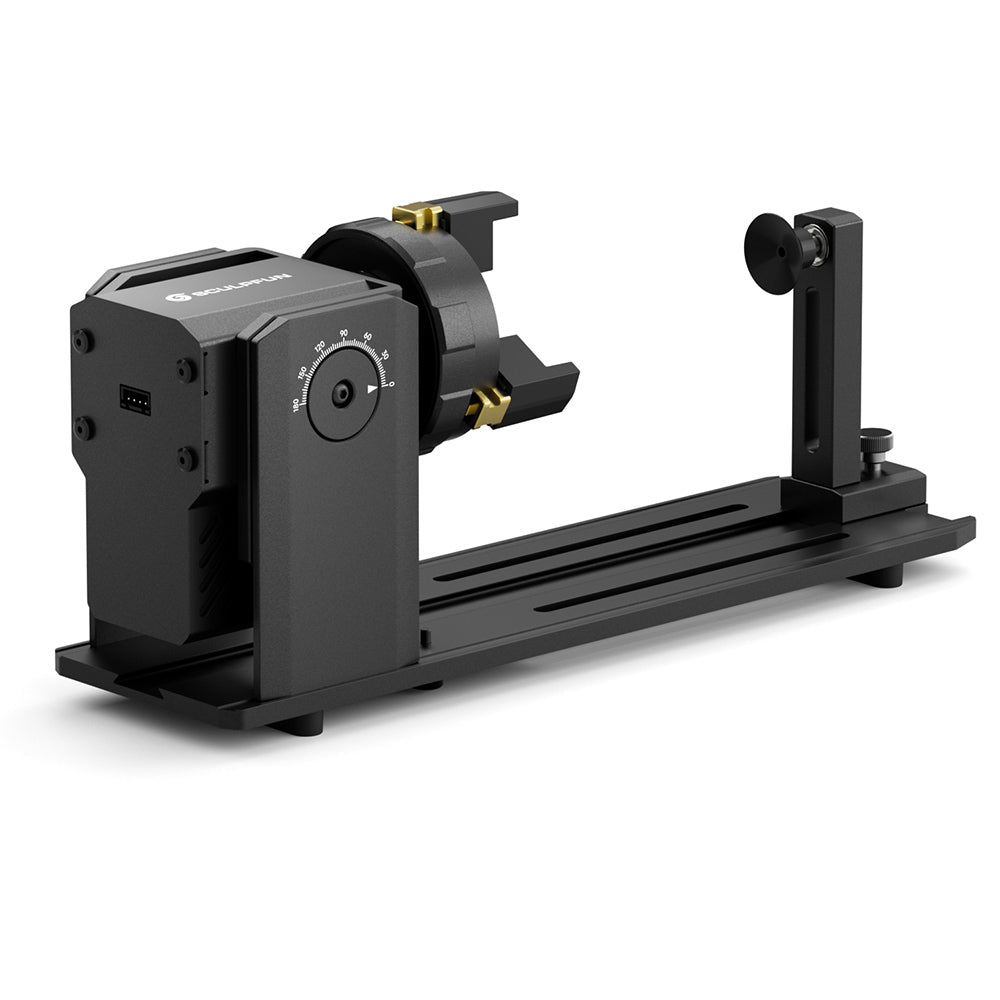 SCULPFUN RA Pro Laser Rotary Module, for Laser Engraving Cylindrical/Irregularly Round Objects, No Roller