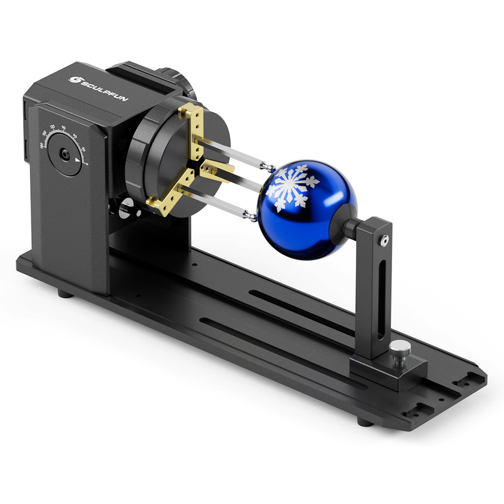 SCULPFUN RA Pro Laser Rotary Module, for Laser Engraving Cylindrical/Irregularly Round Objects, No Roller