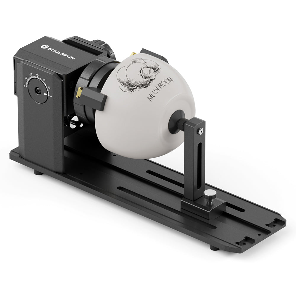 SCULPFUN RA Pro Laser Rotary Module, for Laser Engraving Cylindrical/Irregularly Round Objects, No Roller