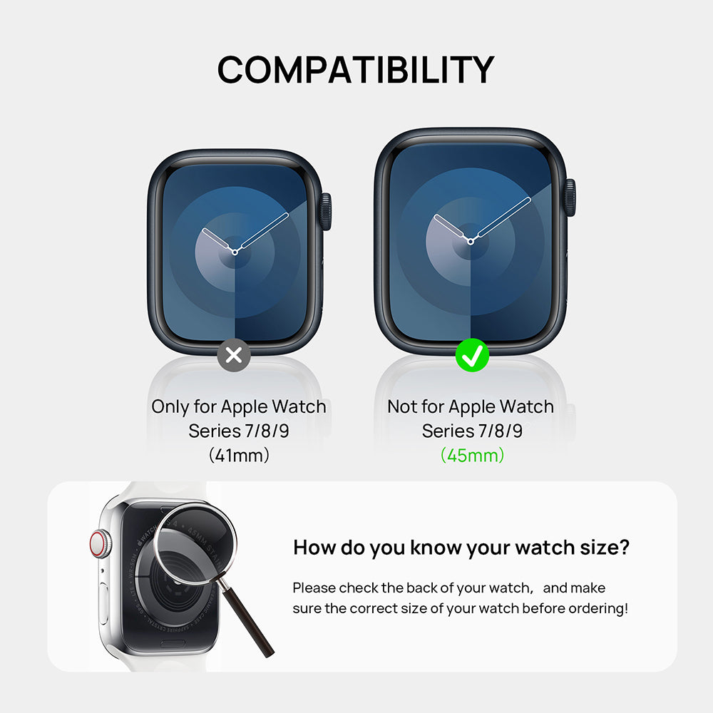 SODI CS04 2-Pack Ultra-Thin Anti-Scratch Protective Case for Apple Watch S9/S8/S7 (45mm)