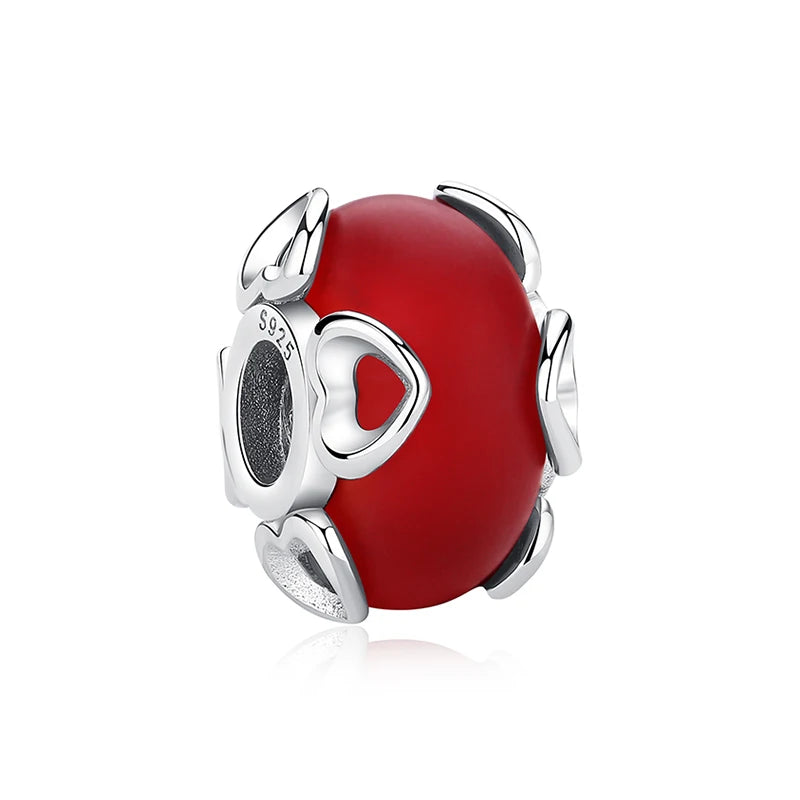 Originálne 925 Sterling Silver Charms Love Heart Korytnačka Murano Glass Prívesok Korálky Fit Pan náramok Náhrdelník Šperky pre ženy