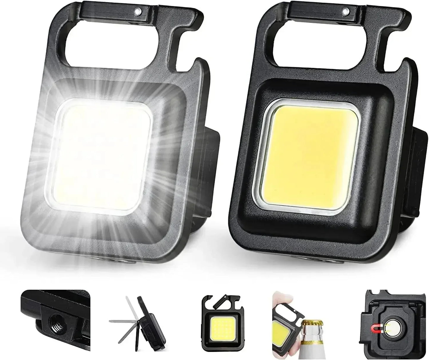 Mini LED baterka Keychain Multifunkčné prenosné COB kempingové lampy USB nabíjanie Pracovné svetlá Vonkajšie Rybolov Turistika Lanterna