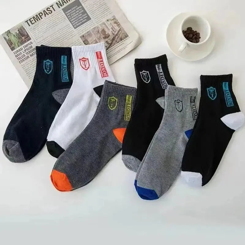 5 párov priedušné bavlnené športové pančuchy Muži bambusové vlákno jeseň a zima pánske ponožky absorpcia potu dezodorant Business Sox