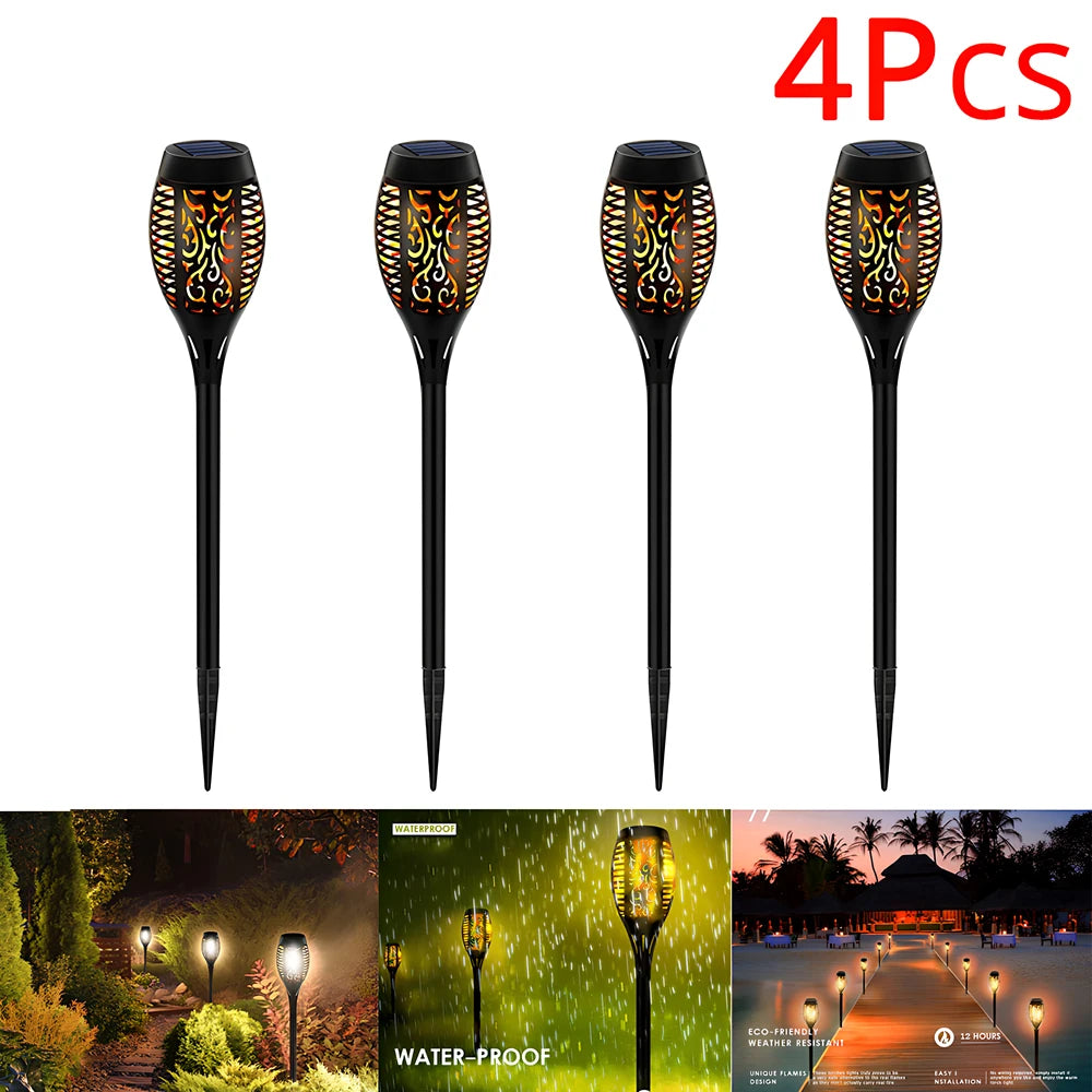 1/2/4/8 ks Svietidlá so solárnym plameňom 12LED žiaroviek Blikajúce Vodotesné Záhradné Dekorácie Vonkajšie Trávnikové Cestičky Dvor Patio Nočné podlahové svietidlá