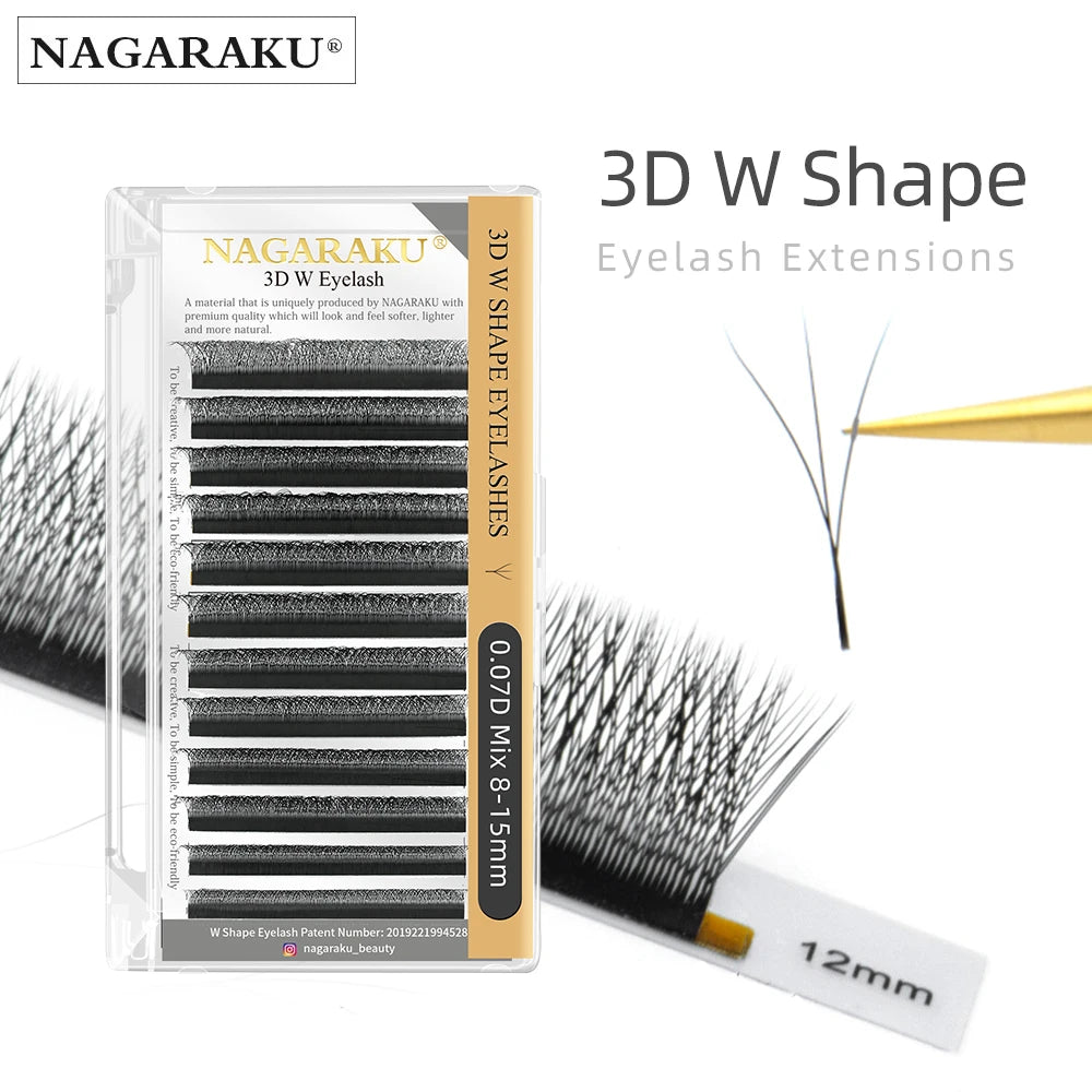 NAGARAKU Automatic Flower W objem Tvar Bloom 3D Prefabrikované vejáre Prirodzené mäkké svetlo Individuálne riasy Plné husté zhluky umelého norka