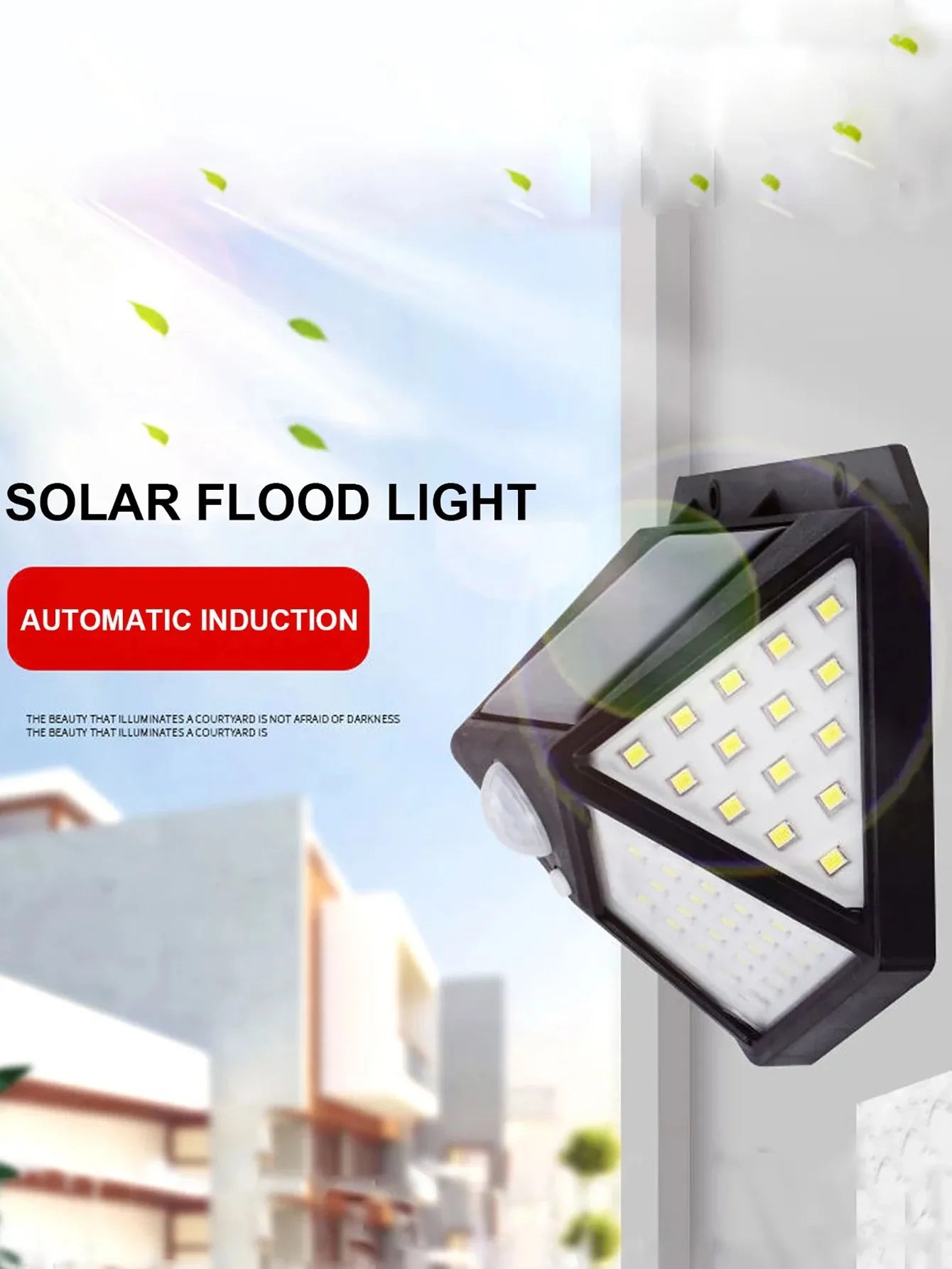 6 kusov 100 LED reflektorov Solárna lampa Pohybový senzor Vonkajšia záhradná dekorácia Solárne LED osvetlenie senzorom Vodotesný reflektor