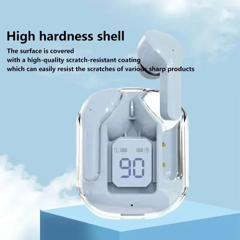 Bezdrôtová náhlavná súprava Bluetooth T2 tws Transparentné slúchadlá ENC LED Power Digital Display Stereo Sound Slúchadlá pre všetky smartfóny