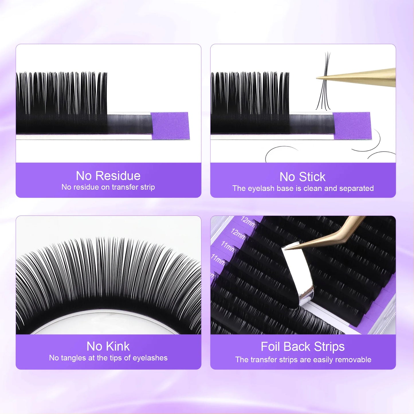 NAGARAKU Individual Lashes Premium Classic predlžovanie mihalníc Black Matte Natural Soft