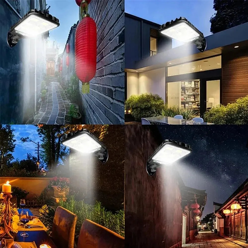 Výkonná LED solárna vonkajšia LED nástenná lampa na nádvorí 3 režimy Ľudské telo Indukcia Záhrada Terasa Garážové dvere Pouličné osvetlenie