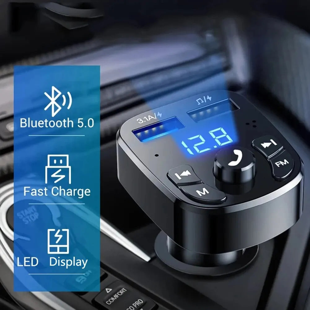 Prehrávač MP3 do auta Dvojitá rýchla nabíjačka USB Fm Bluetooth prijímač Kompatibilný s 5,0 Fm vysielačom USB Flash Drive Súprava do auta