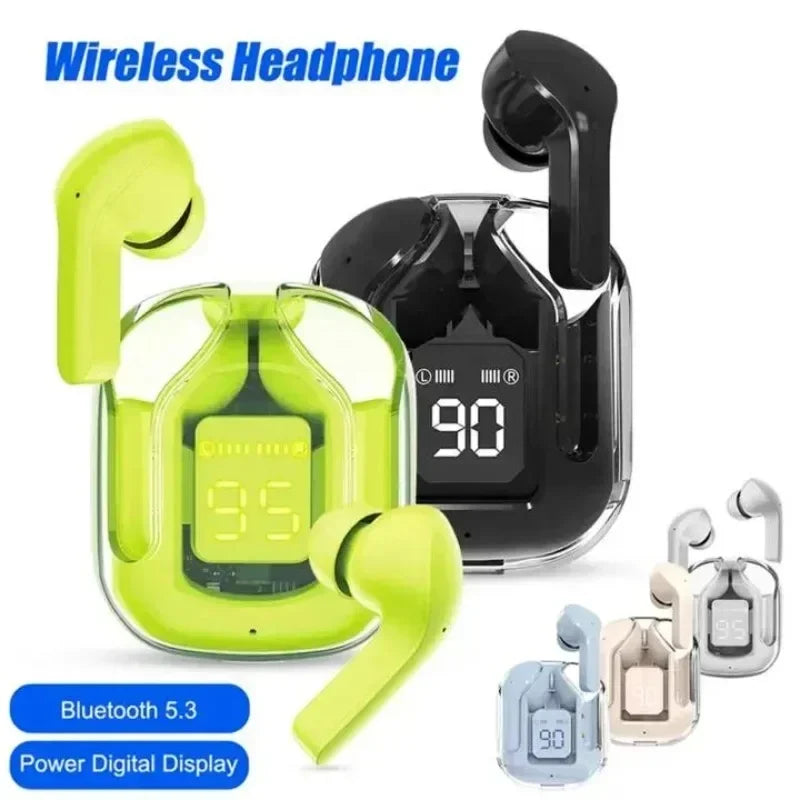 Bezdrôtová náhlavná súprava Bluetooth T2 tws Transparentné slúchadlá ENC LED Power Digital Display Stereo Sound Slúchadlá pre všetky smartfóny