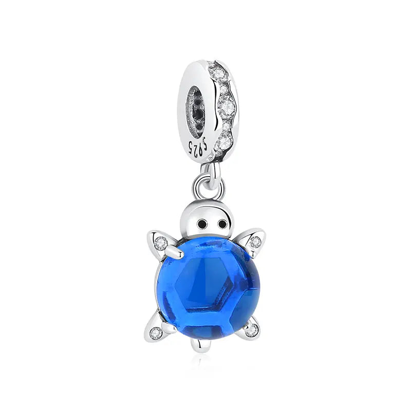 Originálne 925 Sterling Silver Charms Love Heart Korytnačka Murano Glass Prívesok Korálky Fit Pan náramok Náhrdelník Šperky pre ženy
