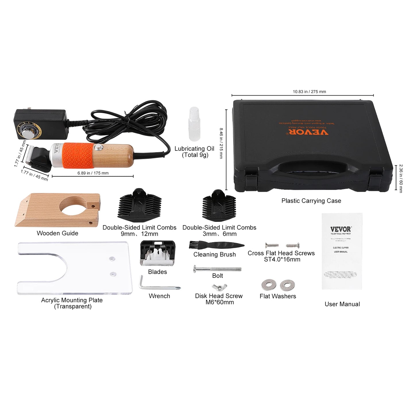 VEVOR 200W 1500-6100RPM nožnice na koberce s nožnicou na strihanie elektrickej rýchlosti s nastaviteľnou rýchlosťou na koberce Carver s 2 čepeľami