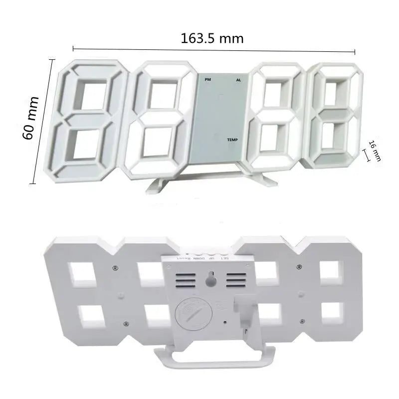 3D mini hodiny LED digitálne nástenné hodiny Stolové hodiny Elektronický budík Hodiny do obývačky Nástenné hodiny pre domácich majstrov