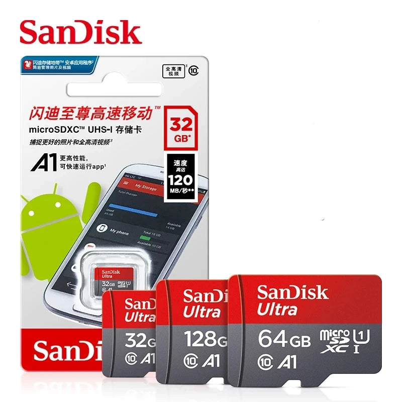 Sandisk Ultra Micro tf SD 32 GB 64 GB 128 GB 256 GB Vysokorýchlostná C10 Micro tf SD karta SD/TF Flash karta Pamäťová karta miniSD pre telefón