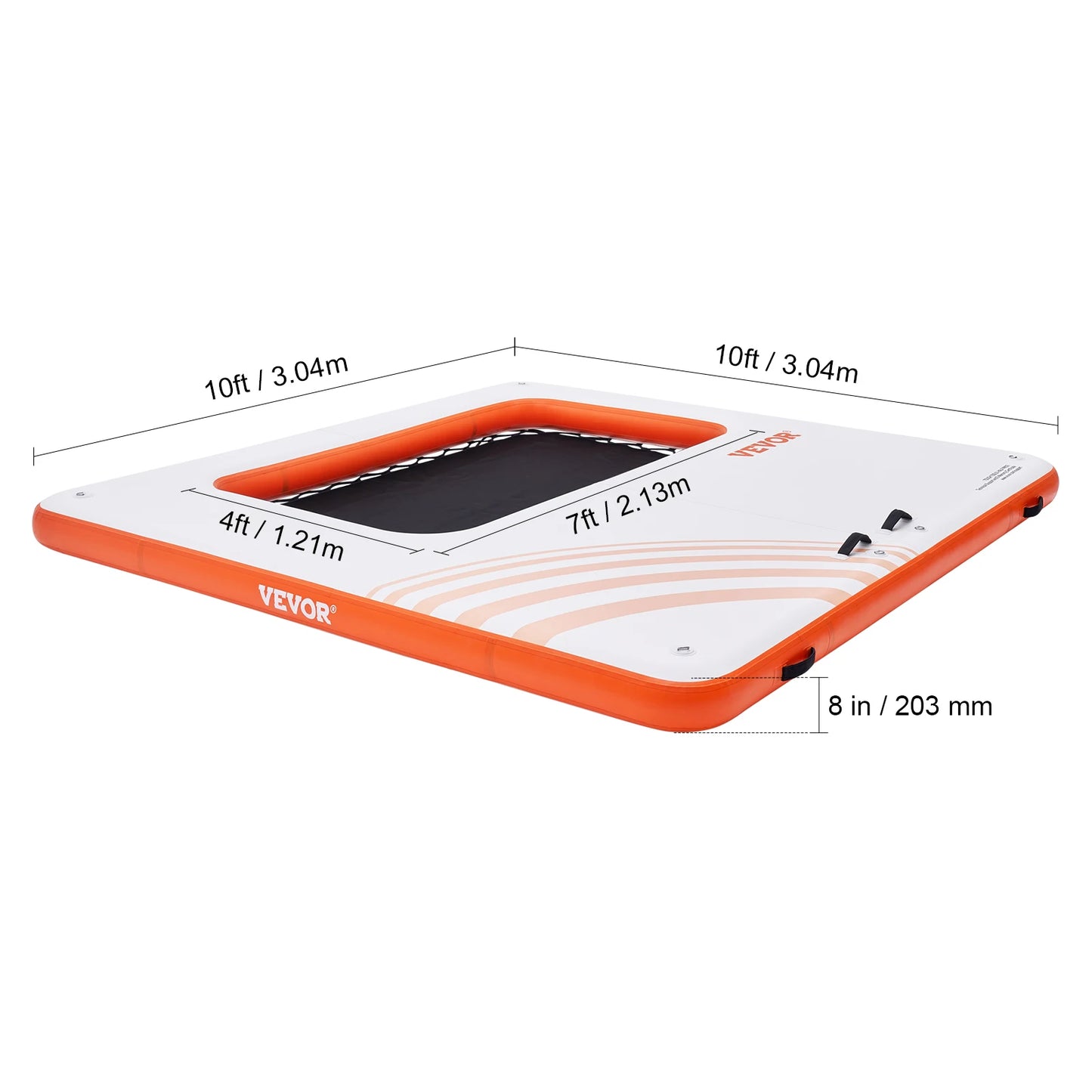 VEVOR nafukovací plávajúci dok 10x8FT Protišmykový vodný odnímateľný rebrík Prenosná taška na prenášanie Plávajúca plošina Island Raft