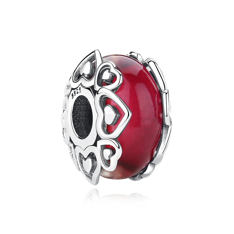 Originálne 925 Sterling Silver Charms Love Heart Korytnačka Murano Glass Prívesok Korálky Fit Pan náramok Náhrdelník Šperky pre ženy