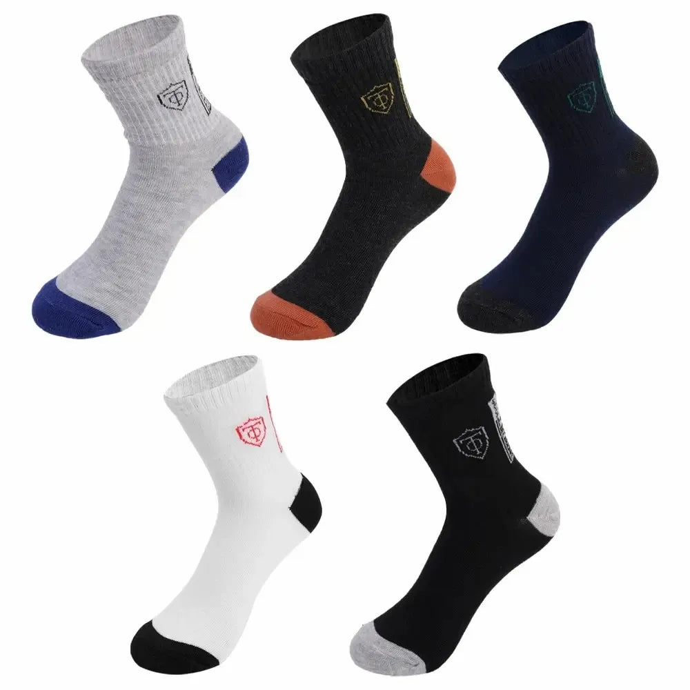 5 párov priedušné bavlnené športové pančuchy Muži bambusové vlákno jeseň a zima pánske ponožky absorpcia potu dezodorant Business Sox