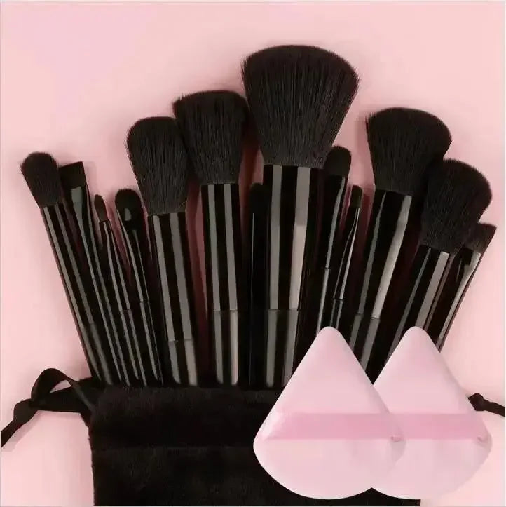 13ks prémiových syntetických nylonových štetinových štetcov na make-up – mäkké, jemné a bez krutosti pre bezchybný podklad, lícenku, púder,