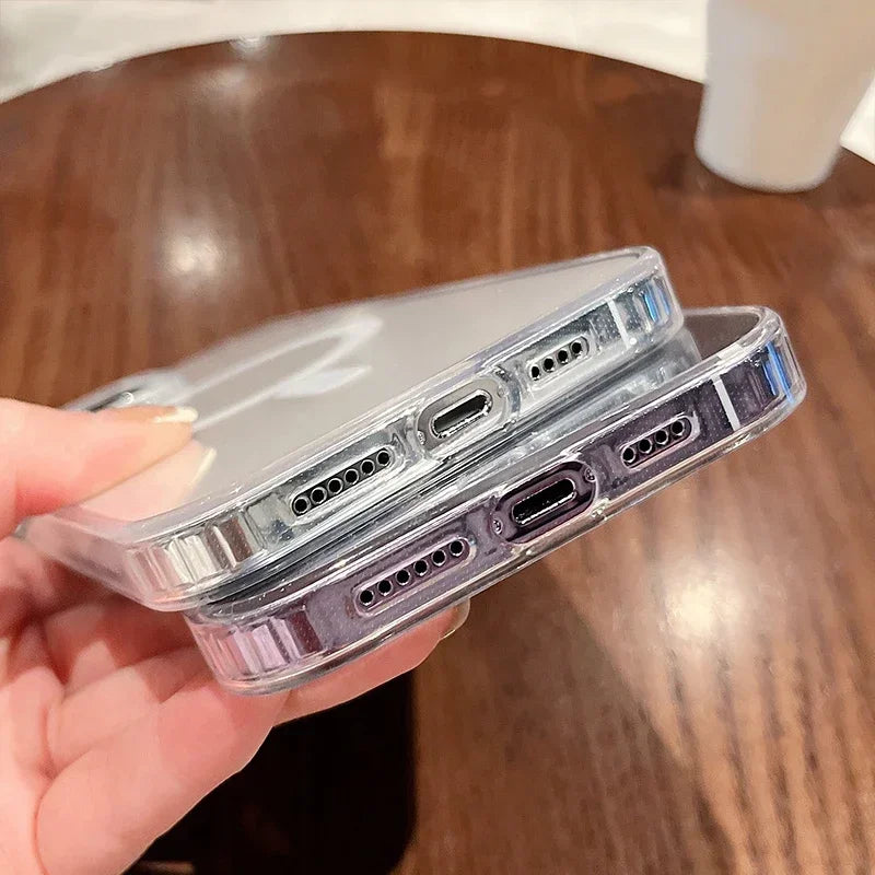 Magnetické priehľadné bezdrôtové nabíjacie puzdro Magesafe Pre iPhone 11 12 13 14 15 Pro Max Plus Mini X 7 8 SE Nárazuvzdorný kryt PC