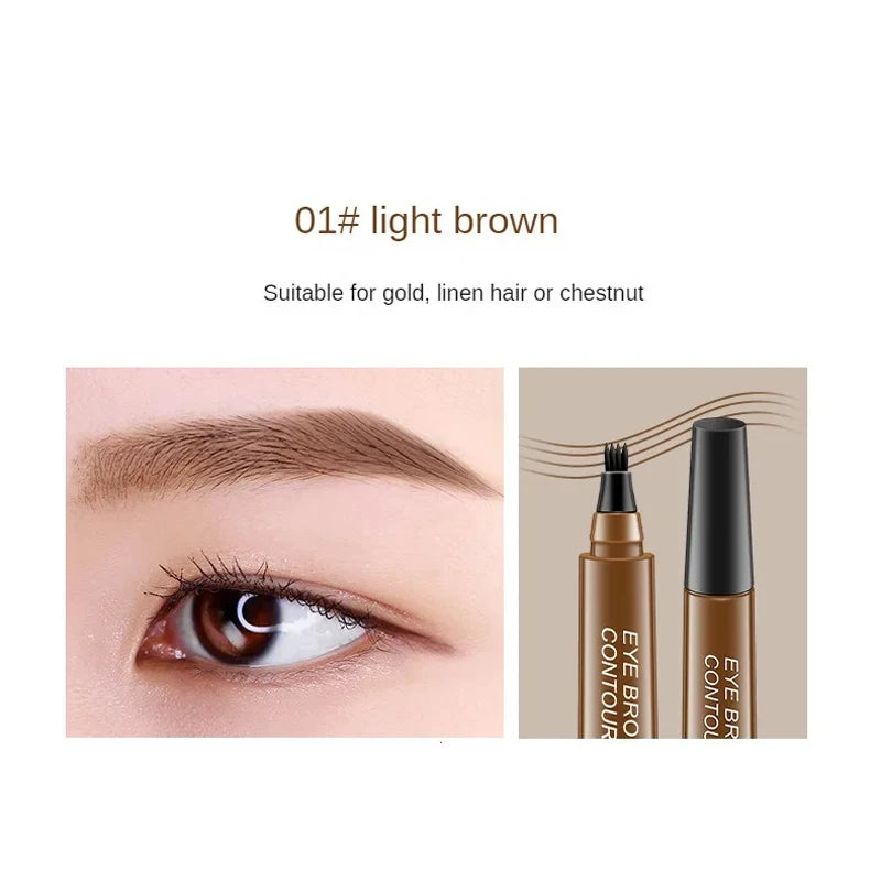 4-bodová ceruzka na obočie Vodotesné tekuté pero na obočie na vylepšenie obočia Prírodný make-up Dlhotrvajúci mejkap Módna ceruzka na obočie