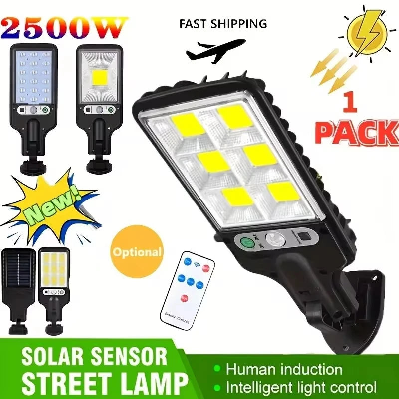 4/6/8ks 108 COB senzor Street 3 svetelné režimy Vonkajšie vodotesné bezpečnostné solárne lampy pre diaľkové ovládanie na záhradnej terase