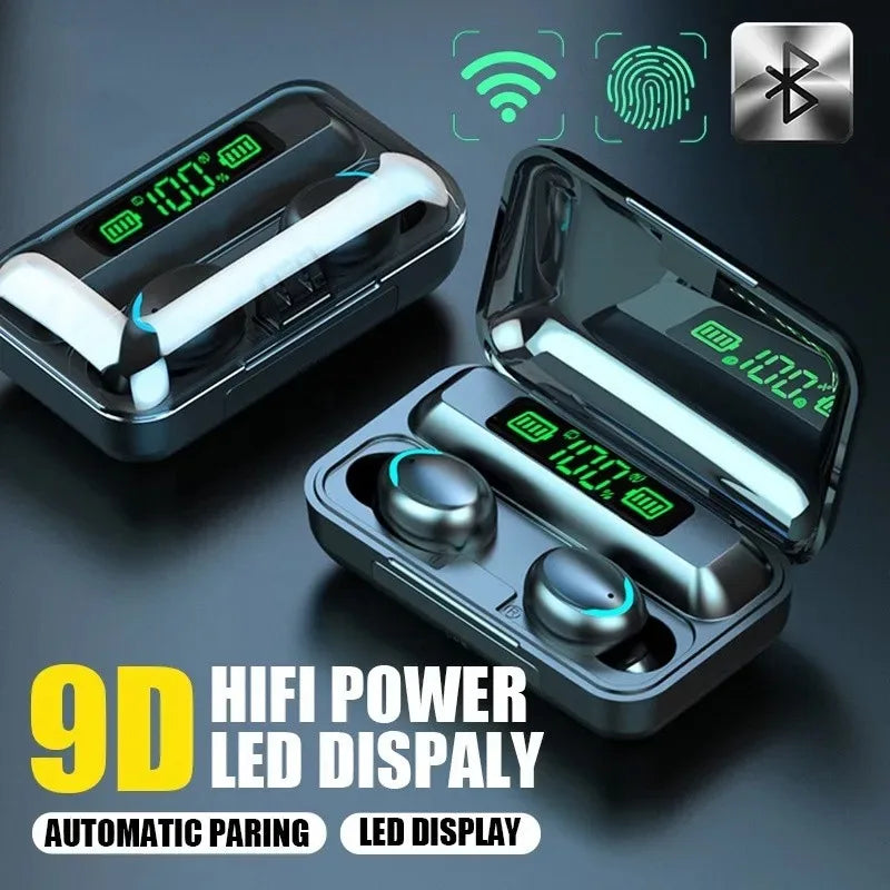 Nové F9 Bluetooth slúchadlá 9D stereo vysokobasové športové slúchadlá Handfree dotykové ovládanie Tws Wireless Earbuds Vodotesné slúchadlá