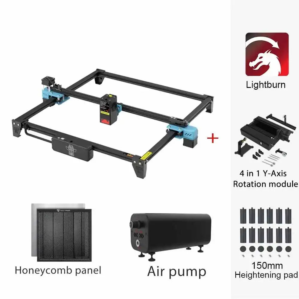 TwoTrees TTS-20 Pro CNC kovová laserová gravírovacia podpora Offline ovládanie laserovej rezačky Kožené drevené akrylové nástroje s koncovým spínačom