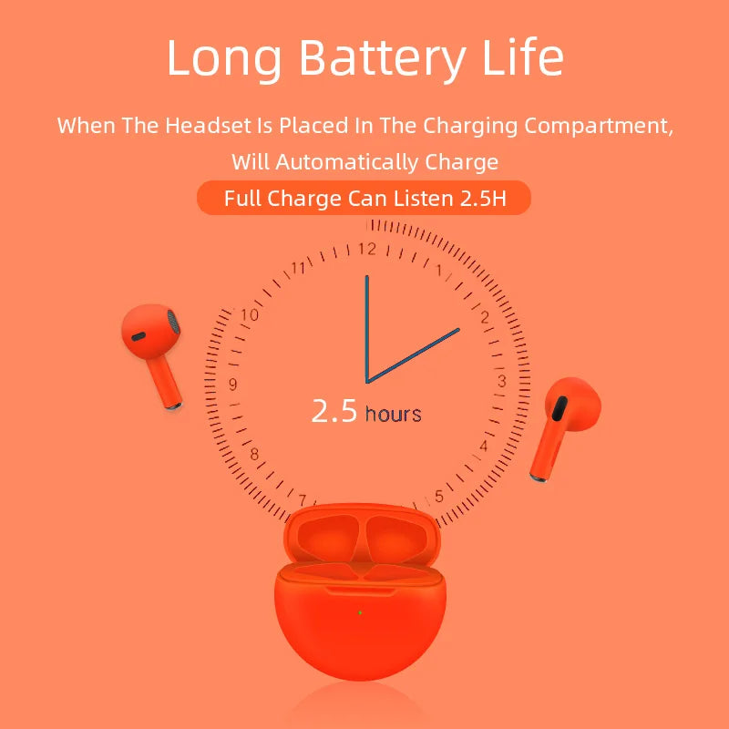 Bezdrôtové slúchadlá Air Pro 6 TWS s mikrofónom Fone Bluetooth slúchadlá Športové slúchadlá do uší Pro6 J6 Headset pre Apple iPhone Xiaomi Huawei