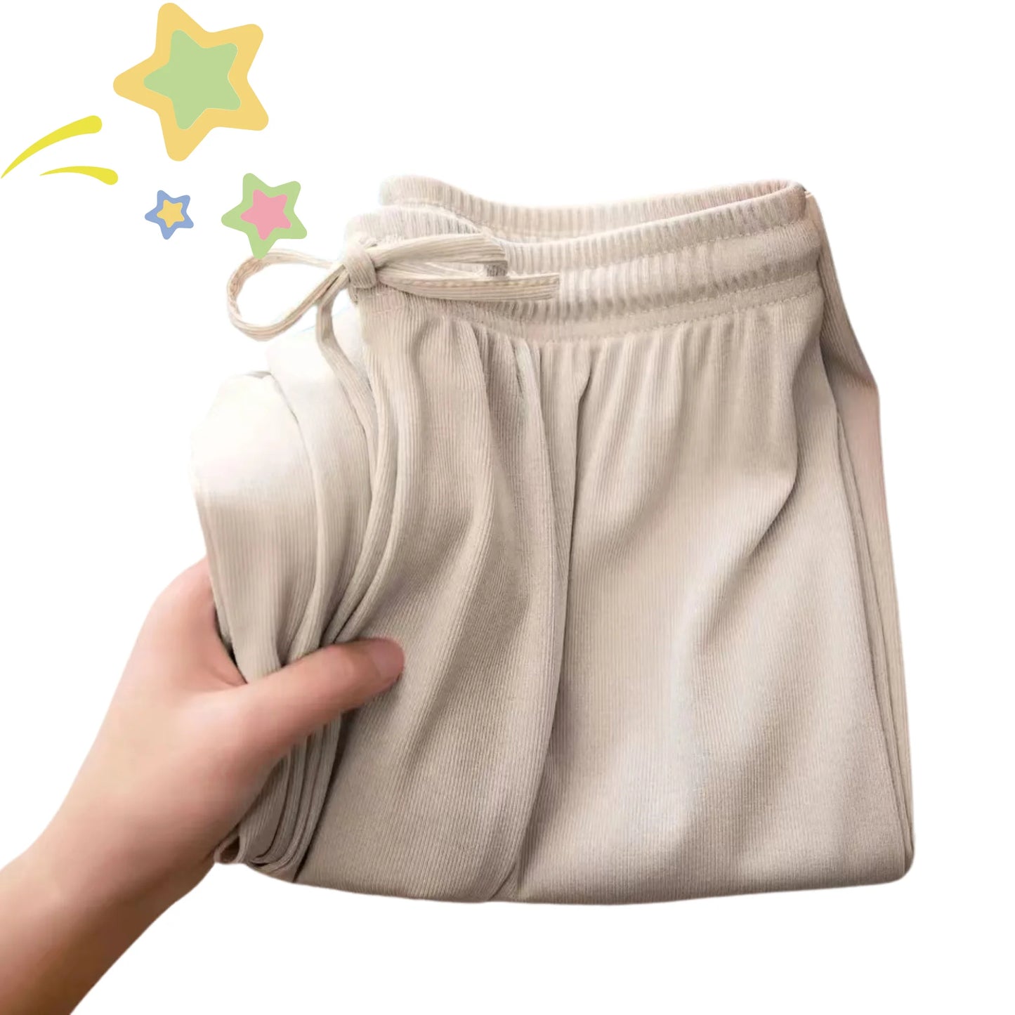 Dámske nohavice jar leto ľadové hodvábne široké nohavice 2024 vysoký pás voľný rovné ležérne nohavice dámske outdoorové čierne nohavice