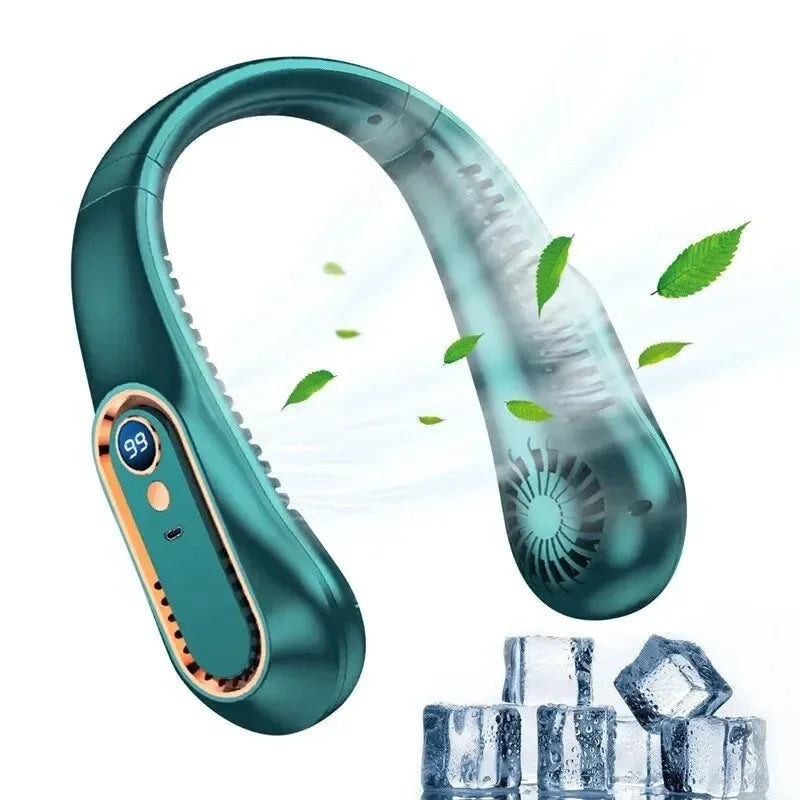 Nový ventilátor Halter USB nabíjací prenosný malý ventilátor Študentská kancelária Športový ventilátor Halter s digitálnym displejom