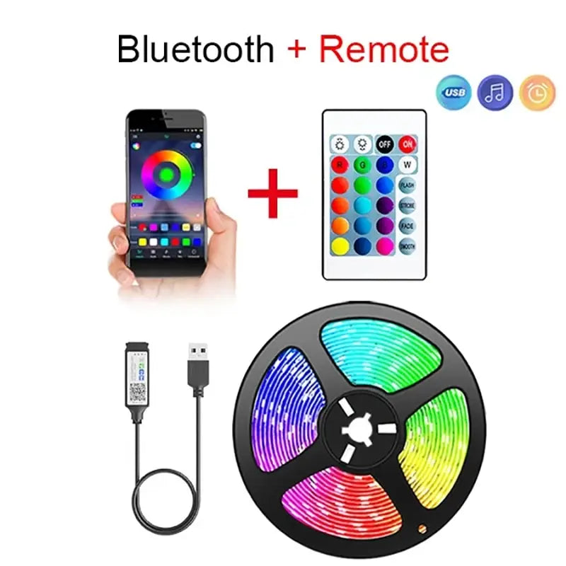 5V RGB 5050 LED svetelný pás USB infračervené diaľkové ovládanie Flexibilná lampa Páska Páska Dióda Pre Festival Party TV Stôl Spálňa
