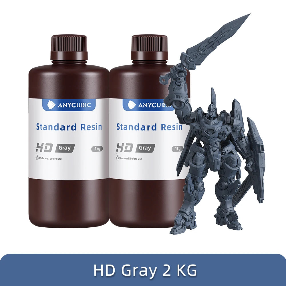 ANYCUBIC Najnovšia HD šedá živica 405nm UV živica pre Photon 3D tlačiareň Vysoko presná UV fotopolymérová živica