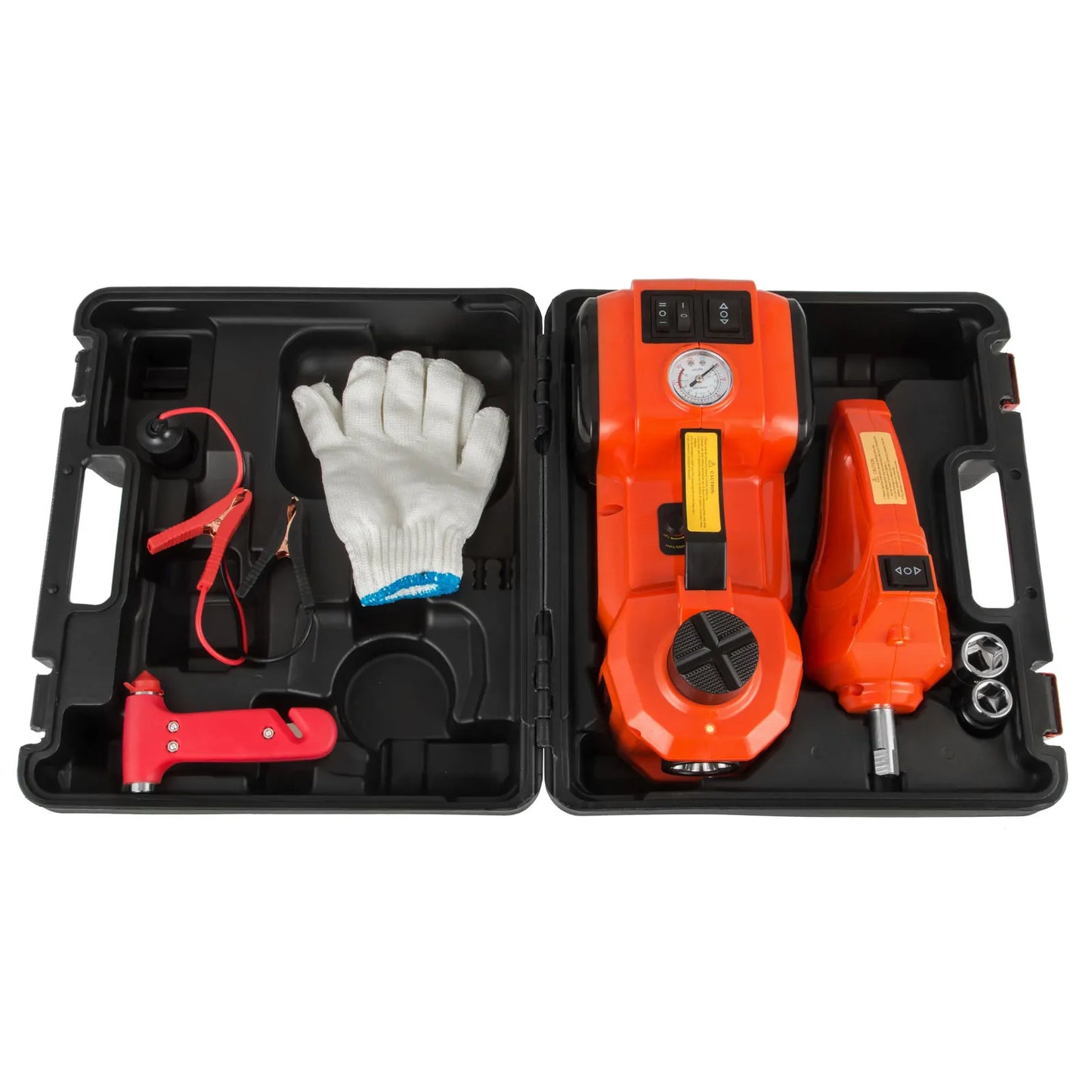 Súprava elektrického hydraulického zdviháka VEVOR 5 ton 12 V 45 cm + kľúč na hustenie pneumatík LED ľahký prenosný nástroj na opravu pneumatík na zdvíhanie pneumatík