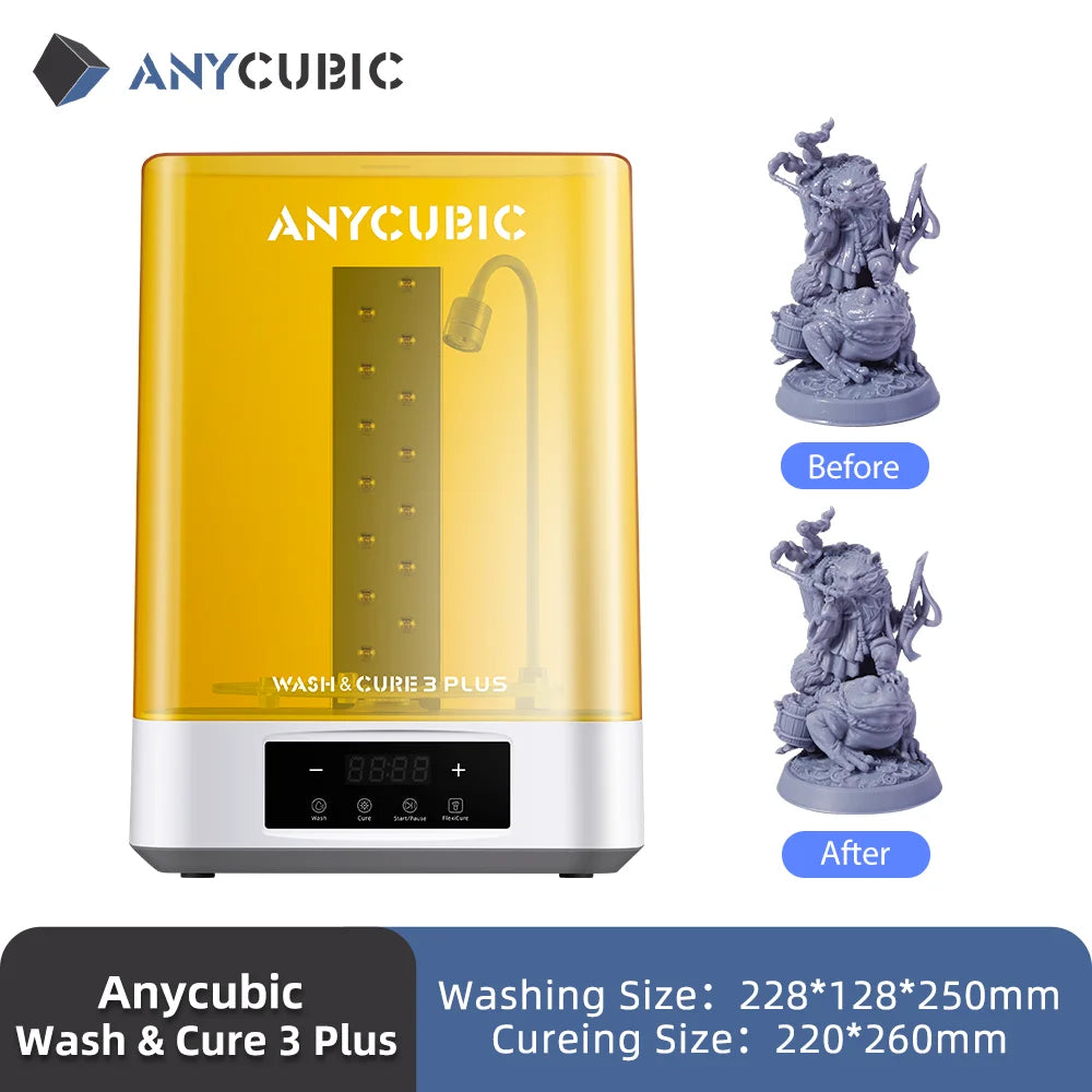 ANYCUBIC Wash & Cure 3 Plus umývacie vytvrdzovanie Stroj 2 v 1 pre modely Photon Mono M5s LCD 3D tlačiareň 3D tlač