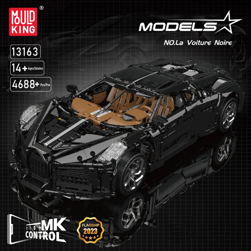 Mold King 13163 technický stavebný blok auta Diaľkové ovládanie La Voiture Noire Modely športových pretekárskych áut Hračky pre deti Vianočný darček