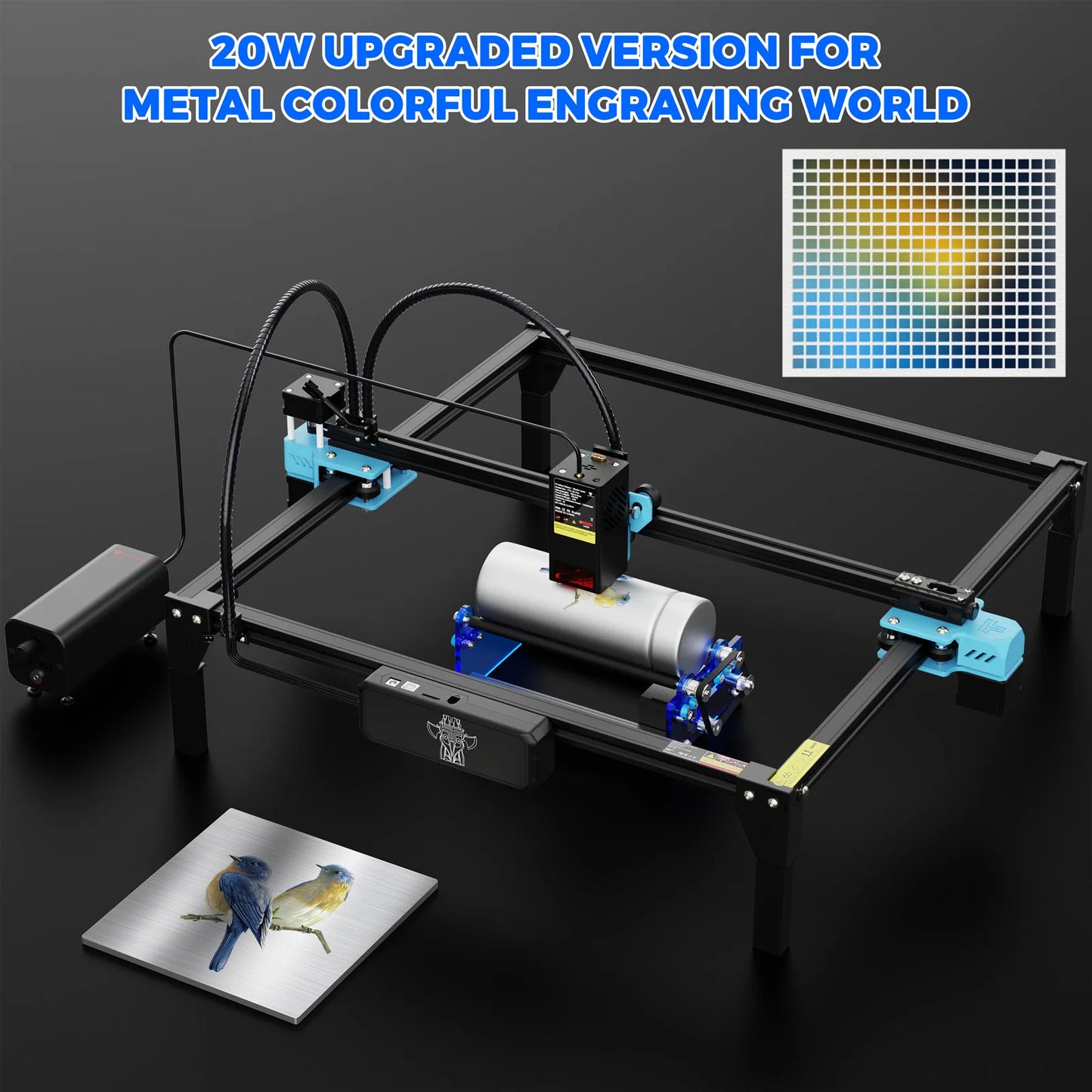 TwoTrees TTS-20 Pro CNC kovová laserová gravírovacia podpora Offline ovládanie laserovej rezačky Kožené drevené akrylové nástroje s koncovým spínačom
