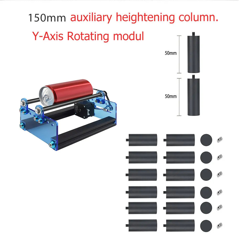 Univerzálny laserový gravírovač TWOTREES Rotačný valček s osou Y Laser Rotačný hriadeľ otočný o 360 stupňov na gravírovanie valcových predmetov