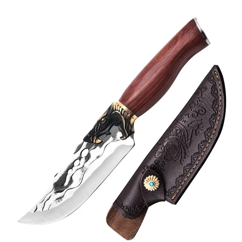 Ručne vyrobený kuchynský nôž vykosťovací nôž nerezový mäsiarsky nôž kovaný nôž sekáč na mäso nôž na grilovanie